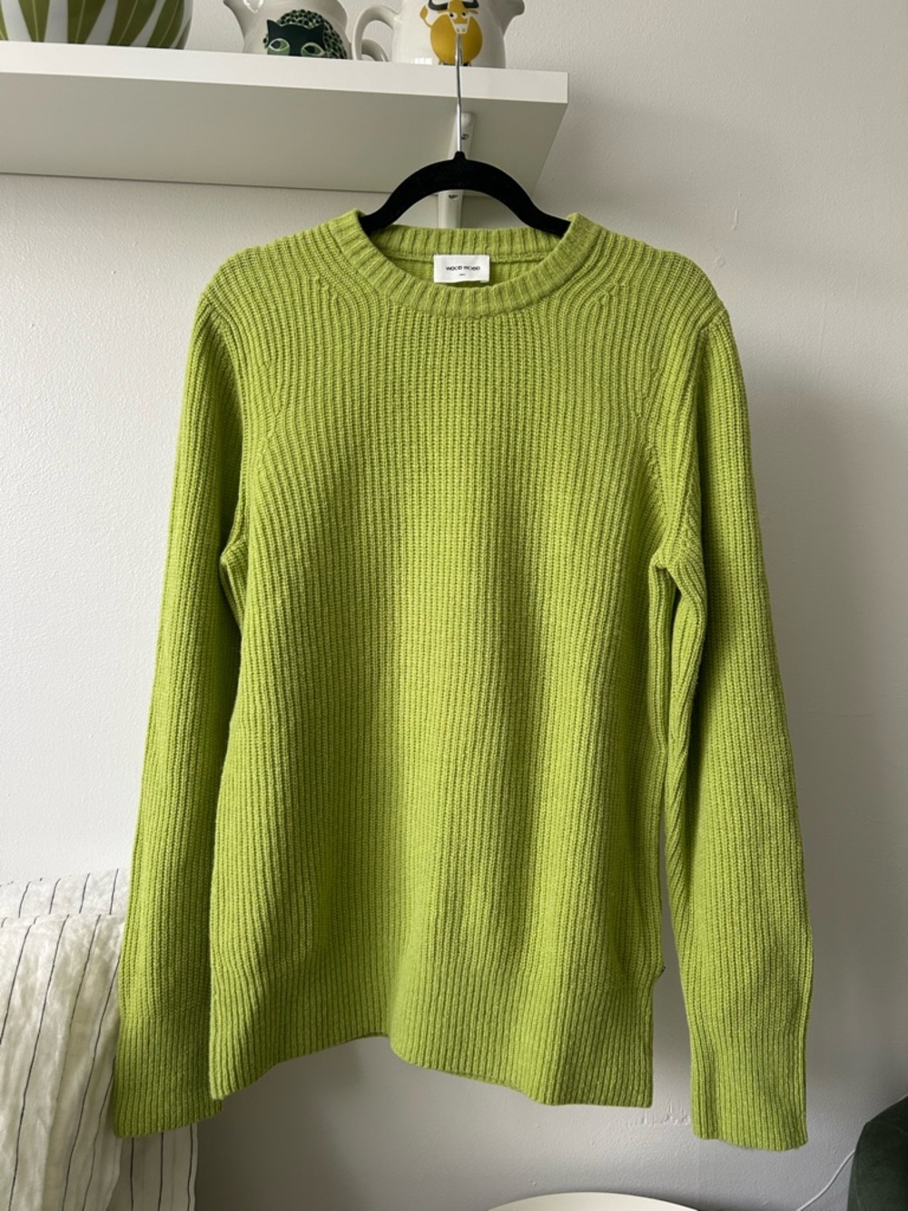 Wood Wood Men's Crewneck Sweater in Lime Green